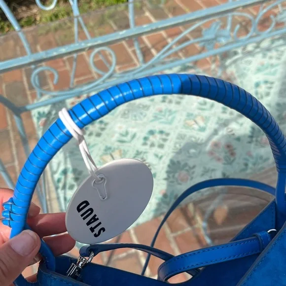 STAUD Valerie Director Blue Suede Bag NWT - Picture 11 of 13